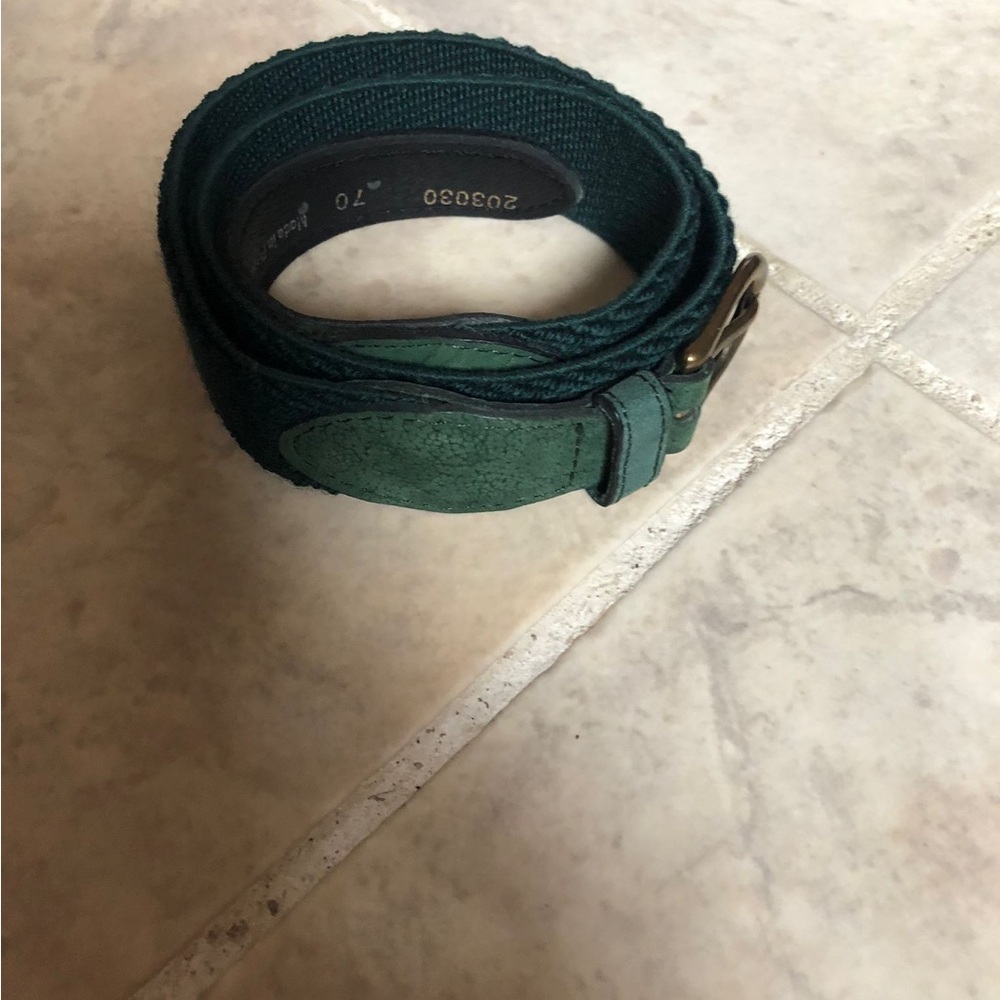Belt Dark Green 27.5” Leather Cloth